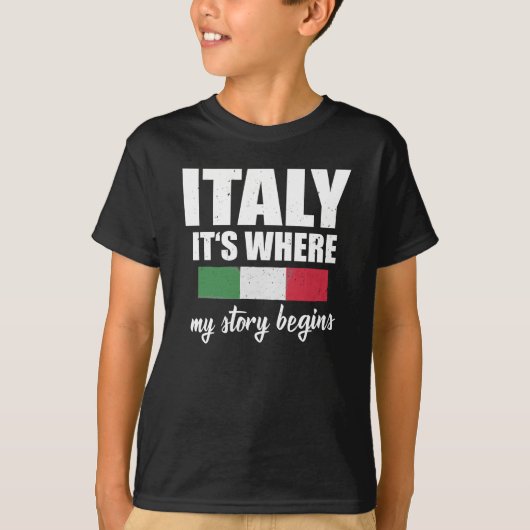 Italië waar het verhaal Italiaans begint T-shirt (Voorkant)