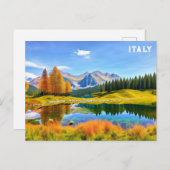 Italië Waterverf Dolomite Alpen Briefkaart (Voorkant / Achterkant)