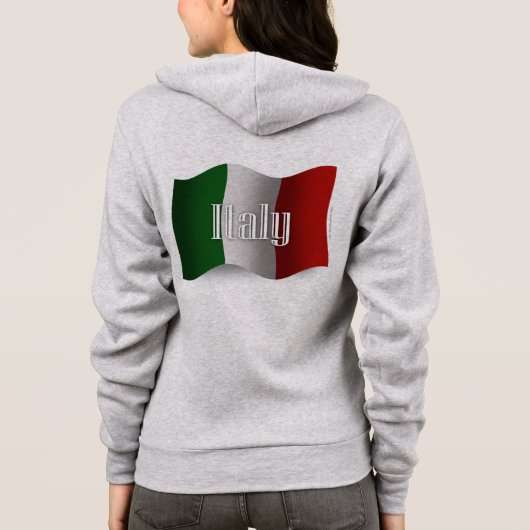 Italië Waving Flag Hoodie (Achterkant)