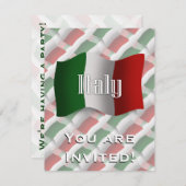 Italië Waving Flag Kaart (Voorkant / Achterkant)