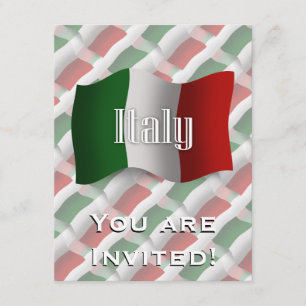 Italië Waving Flag Kaart
