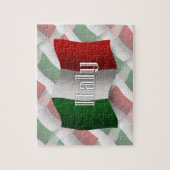 Italië Waving Flag Legpuzzel (Verticaal)