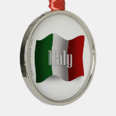 Italië Waving Flag Metalen Ornament (Rechts)