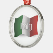 Italië Waving Flag Metalen Ornament (Links)