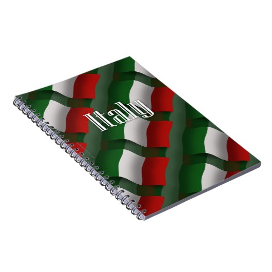 Italië Waving Flag Notitieboek (Rechterzijde)