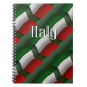 Italië Waving Flag Notitieboek (Voorkant)