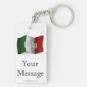 Italië Waving Flag Sleutelhanger (achterkant)