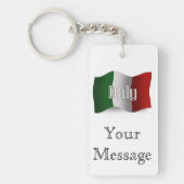 Italië Waving Flag Sleutelhanger (Voorkant)