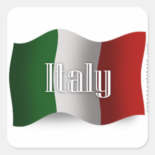 Italië Waving Flag Vierkante Sticker