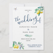 Italië Weddenschap, Lemon en Olijfthema Kaart (Voorkant)