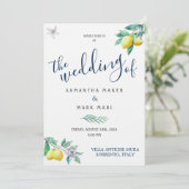 Italië Weddenschap, Lemon en Olijfthema Kaart (Staand voorkant)