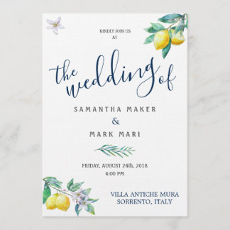 Italië Weddenschap, Lemon en Olijfthema Kaart