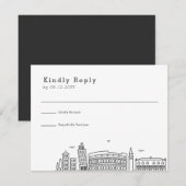 Italië Weddenschap | Stijlvolle Skyline RSVP (Voorkant / Achterkant)