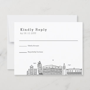 Italië Weddenschap   Stijlvolle Skyline RSVP Kaartje