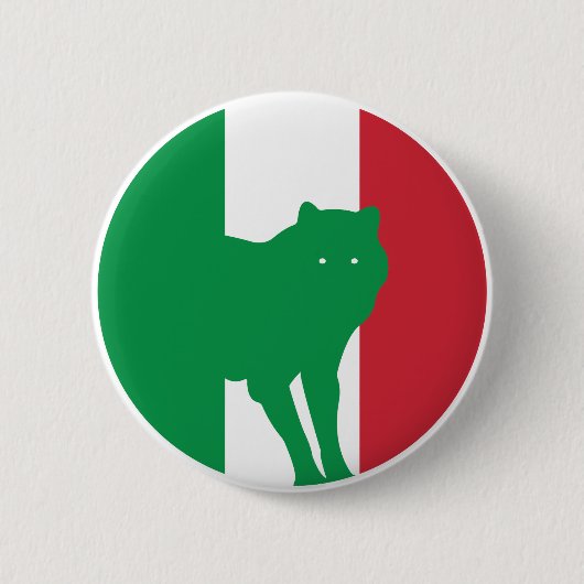 Italië Wolf Italiaanse nationale dierenvlag Ronde Button 5,7 Cm (Voorkant)