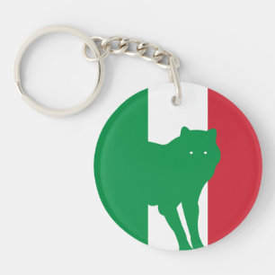 Italië Wolf Italiaanse nationale dierenvlag Sleutelhanger