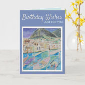 Italië Zeilboot Verjaardag Groeten Kaart (Gele Bloem)