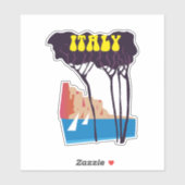 Italië zeilreisposter sticker (Vel)
