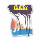 Italië zeilreisposter sticker (Voorkant)