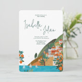 Italië Zomer Oranje bruiloft Kaart (Staand voorkant)