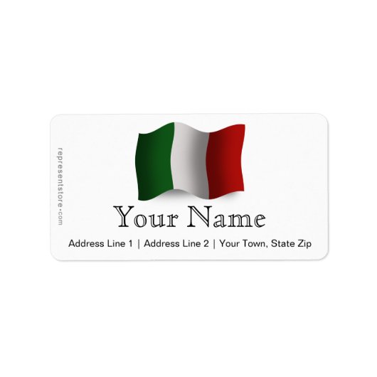 italië zwaaien met vlag etiket (Voorkant)