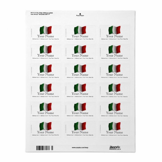 italië zwaaien met vlag etiket (Full Sheet)