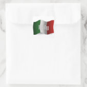 italië zwaaien met vlag vierkante sticker (Tas)