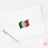 italië zwaaien met vlag vierkante sticker (Envelop)