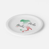 Italien - Italia Teller Papieren Bordje (Gekanteld)