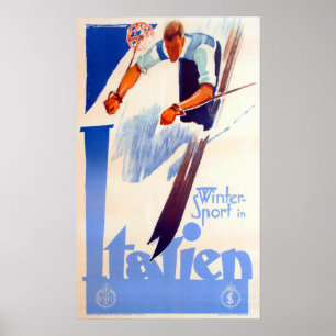 ITALIEN WINTER SPORT VAN ENIT Italië Reistoerisme Poster