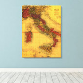 ItaliëPanoramische kaartItalië Canvas Afdruk (Insitu (Houten vloer))