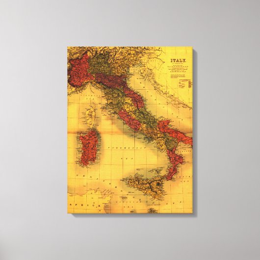 ItaliëPanoramische kaartItalië Canvas Afdruk (Voorkant)
