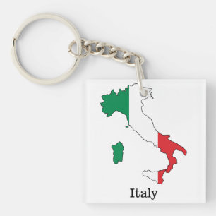 Italië's Vlag Binnen Zijn Kaart - Souvenircollecti Sleutelhanger