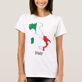 Italië's Vlag Binnen Zijn Kaart - Souvenircollecti T-shirt