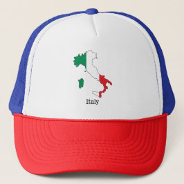 Italië's Vlag Binnen Zijn Kaart - Souvenircollecti Trucker Pet