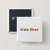 ITALO DISCO VIERKANTE BUTTON 5,1 CM (Voorkant /achterkant)