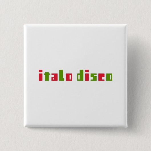ITALO DISCO VIERKANTE BUTTON 5,1 CM (Voorkant)