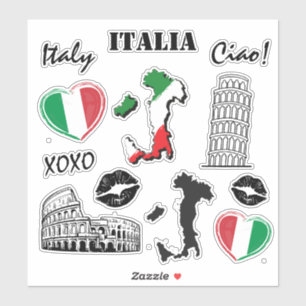 Italy 12pc Variety Sticker Pack