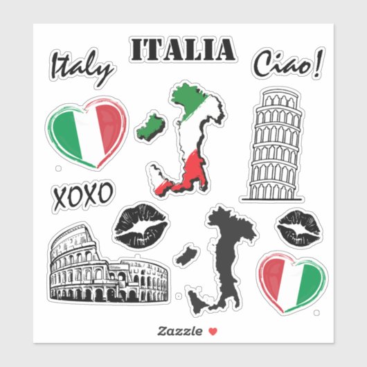 Italy 12pc Variety Sticker Pack (Vel)