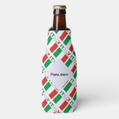 Italy and Italian Flag Tiled with Your Name Flesjeskoeler (Fles Voorkant)