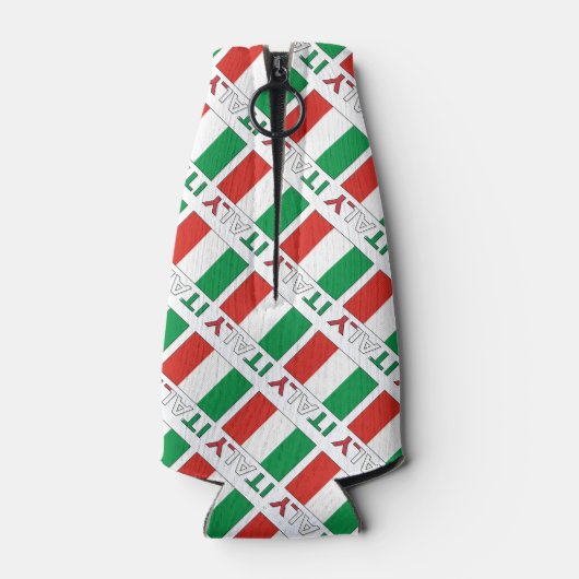 Italy and Italian Flag Tiled with Your Name Flesjeskoeler (Achterkant)