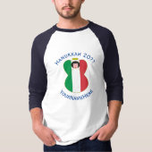 Italy Angel Hanukkah Flag Personalize Long Sleeve T-shirt (Voorkant)