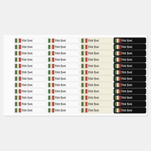 Italy Art Deco Flag | Custom Iron-On Name Label (Vel)