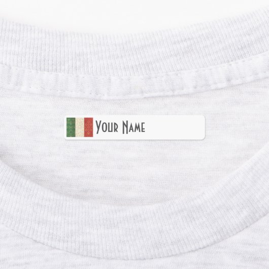 Italy Art Deco Flag | Custom Iron-On Name Label (Aangebracht)