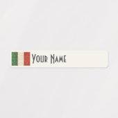 Italy Art Deco Flag | Custom Waterproof Name Label (Design 1)
