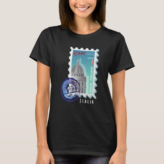 Italy Basilica Vatican Stamp Italophile Souvenir T-shirt (Voorkant)