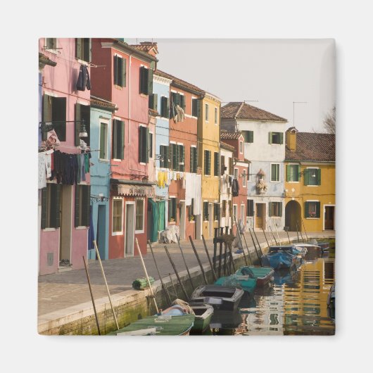 Italy, Burano. Colorfuses houses of line a Magneet (Voorkant)