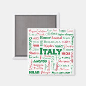 Italy Cities Magnet - Italian flag colors (Voorkant / Achterkant)