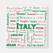 Italy Cities Magnet - Italian flag colors (Voorkant)