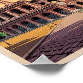 Italy Colosseum Illustration Travel Art Vintage Poster (Hoek)